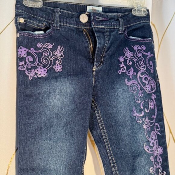 Circo Girls Jeans – Size 10 – Purple Embellished Front & Back - Picture 2 of 6